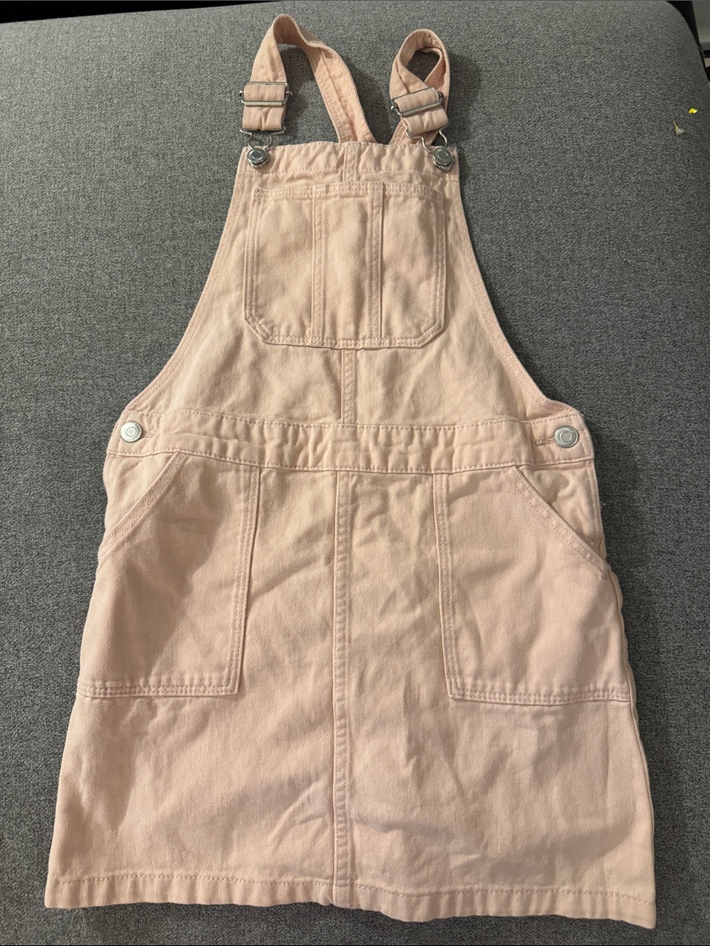 3/$15- Blush Pink Denim Overall Pinafore Dress